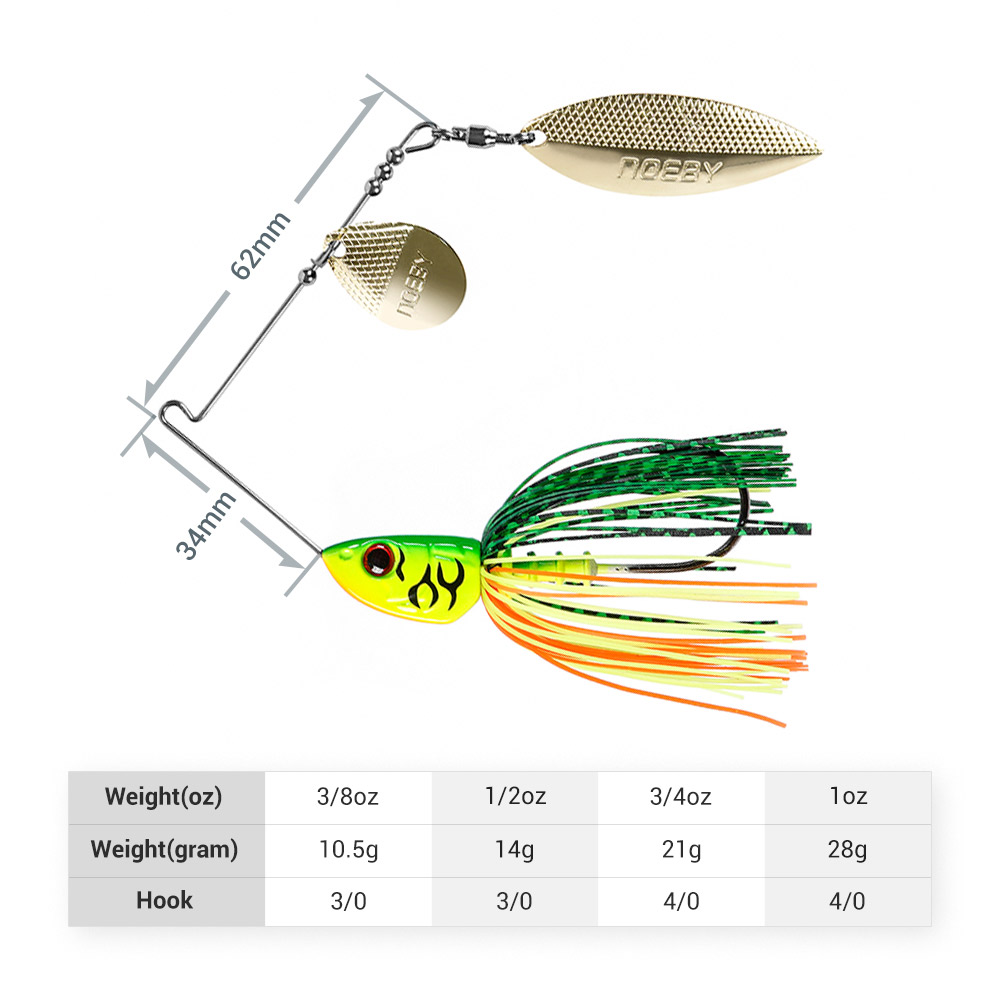 Noeby Spinnerbait 10.5g 14g 21 - Fishing Lure Spoon recensione e prezzo