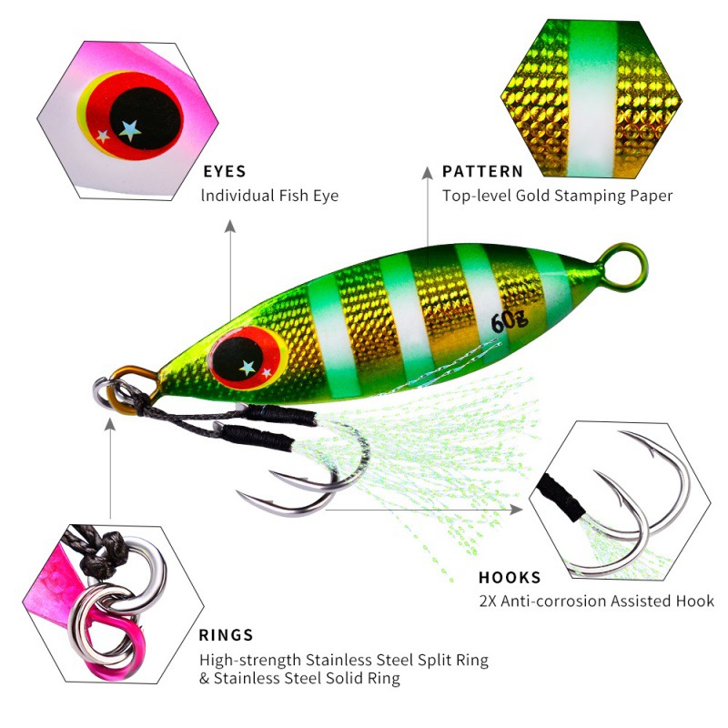 Metallo Lento Jig Lure Duro Ar - Fishing Lure Spoon recensione e prezzo